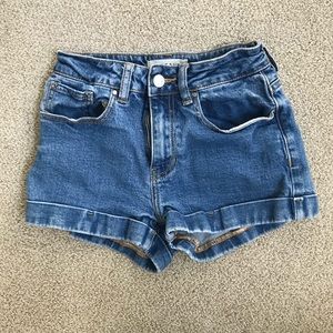 pacsun mom shorts dark wash